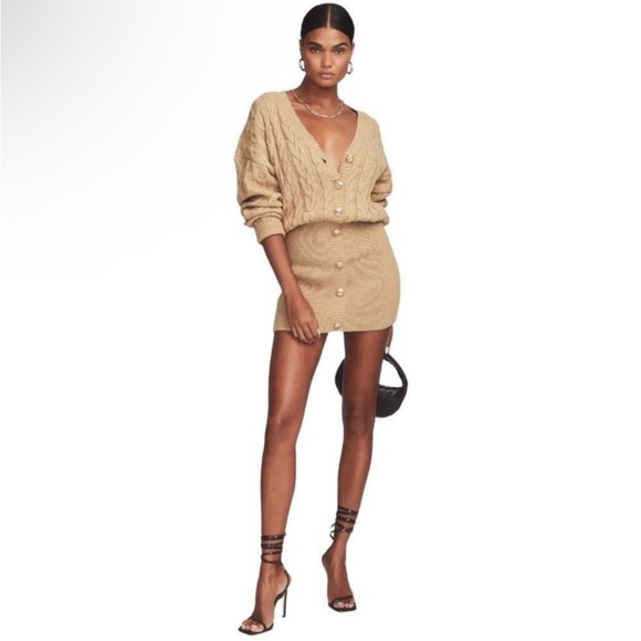 NWT Retrofete Tala Cable Knit Sweater Mini Dress In Beige Size XS -  threedaughtersproperties.com